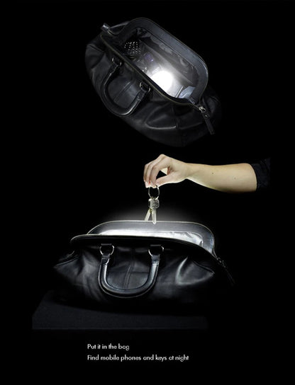 LED Handbag Light Bag Lamp Heart Round Shaped Touch Sensor Purse Light with Keychain Gifts for Women, Mother, Friends