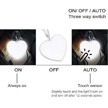 LED Handbag Light Bag Lamp Heart Round Shaped Touch Sensor Purse Light with Keychain Gifts for Women, Mother, Friends